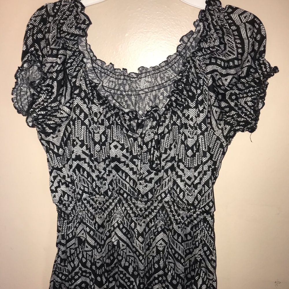 Off The Shoulder Black And White Blouse